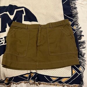 Old Navy Olive Green Canvas Skirt with Belt Loops